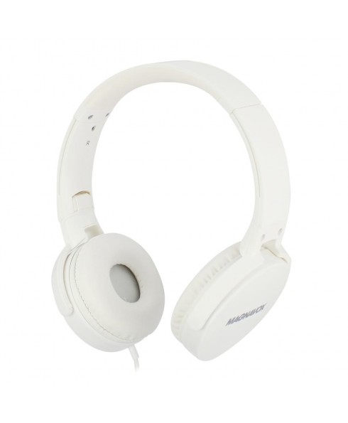Magnavox Foldable Stereo Headphone with Microphone, White