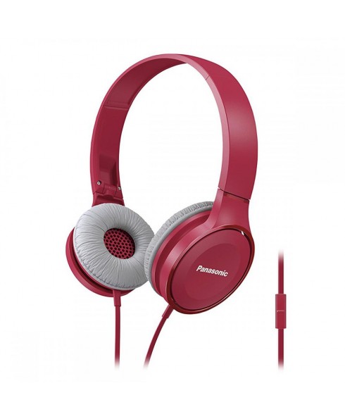 Panasonic Lightweight On-Ear Headphones with Microphone and Controller (Pink)