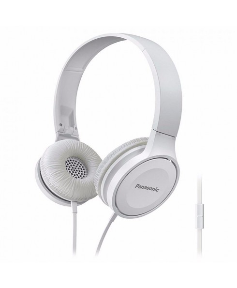 Panasonic Lightweight On-Ear Headphones with Microphone and Controller (White)
