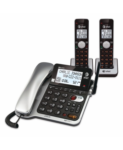 AT&T 2 HANDSET CORDED/CORDLESS ANSWERING