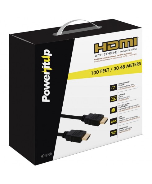 PowerItUp HD-2100 100ft. HDMI v2.0 Cable with Ethernet