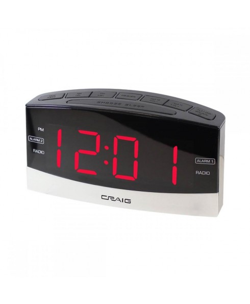 Craig CR41806BT AM/FM Dual Alarm Clock with Bluetooth