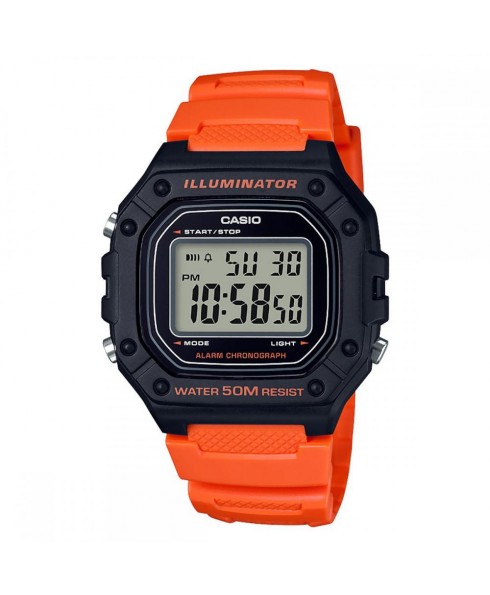 Casio 50M Water Resistant Digital Illuminator Sports Watch, Black Orange