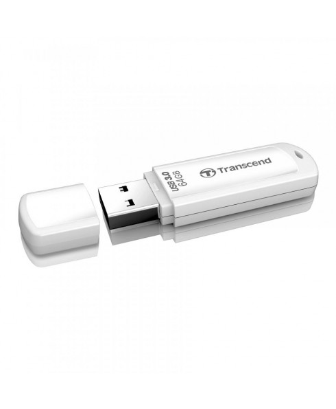 Transcend JetFlash 730 64GB USB 3.0 Flashdrive, Sleek Gloss White