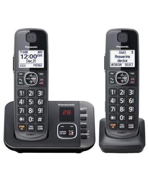 Panasonic 2-Handset Dect 6.0 Plus Cordless Answering System with Talking Caller ID