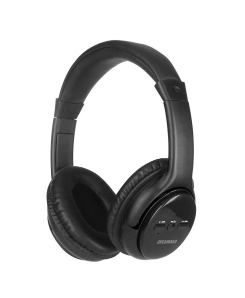 Sylvania SBT225 Over-the Head Bluetooth Headphones, Black