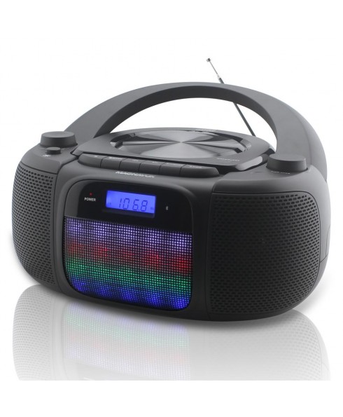Magnavox MD6972 CD Boombox with Digital AM/FM Radio Color Changing Lights and Bluetooth