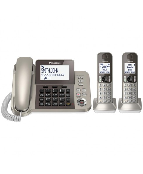 Panasonic Corded/Cordless Answering System with Talking Caller ID and 2 Cordless Handsets