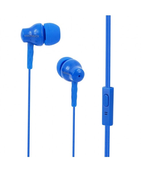 Magnavox MHP4851 In-Ear Silicon Earbuds with Microphone - Blue