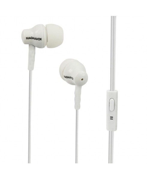 Magnavox MHP4851 In-Ear Silicon Earbuds with Microphone - White