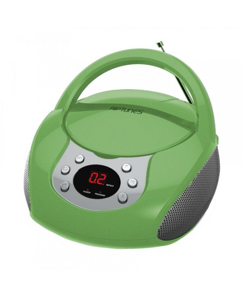 Riptunes Portable CD AM/FM Boombox, Green