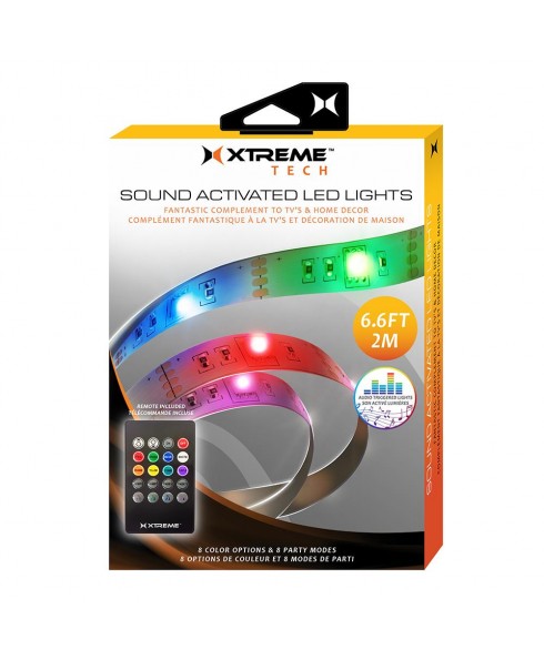 Xtreme 6.6ft 8-Color Sound Activated LED Lights
