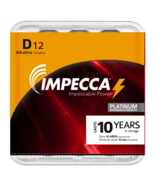 IMPECCA Alkaline D LR20 Platinum Batteries 12-Pack