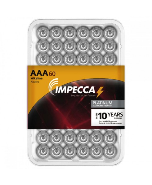 IMPECCA Alkaline AAA LR03 Platinum Batteries 60-Pack
