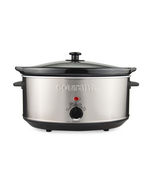 Courant 7.0 Quart Oval Slow Cooker, Stainless Steel