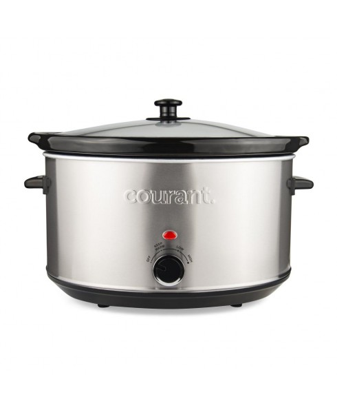 Courant 8.5 Quart Oval Slow Cooker, Stainless Steel