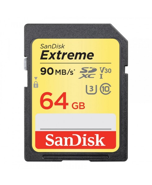 SanDisk 64GB Extreme UHS-I U3 V30 SDXC Memory Card