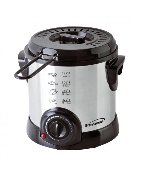 Brentwood DF-701 Electric Deep Fryer, 1-Liter, Stainless Steel