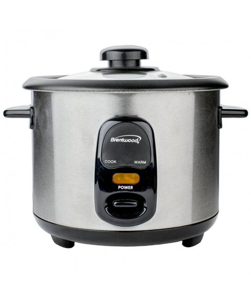 Brentwood TS-10 5-Cup Uncooked/10-Cup Cooked Rice Cooker, Stainless Steel