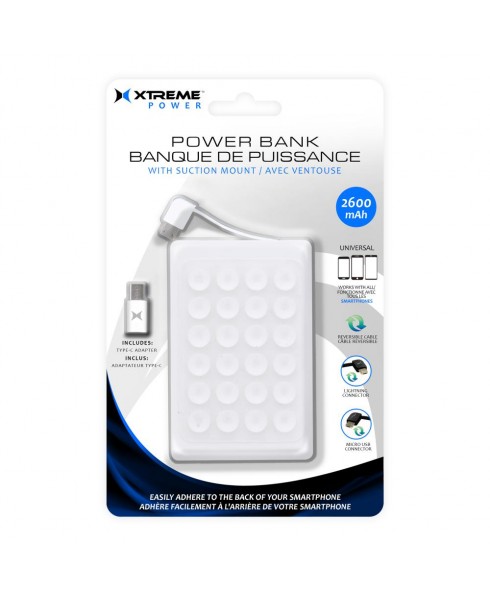 Xtreme 2500mAh Universal Portable Charger for Android/iPhone - White