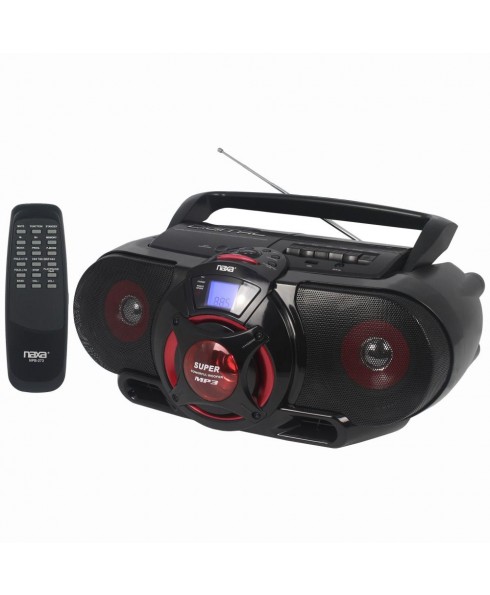 Naxa Portable Bluetooth MP3/CD AM/FM Cassette Recorder with Subwoofer and USB Input