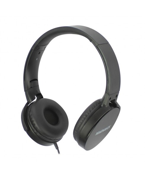 Magnavox Foldable Stereo Headphone with Microphone, Black