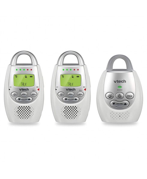 Vtech Digital Audio Baby Monitor with 2 Parent Units, Talk Back Intercom & Night Light Loop - Grey