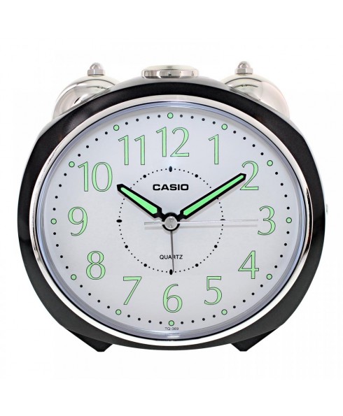 Casio TQ369 Analog Travel Bell Alarm Clock with Snooze and Microlight