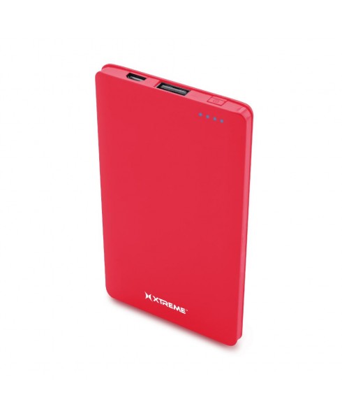 Xtreme XBB8-0151 3,000mAh Portable Power Bank with LED Power Indicators, Red