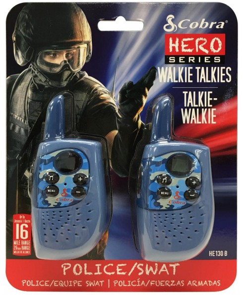 Cobra Electronics HE130 16-Mile 2-Way Radios/Walkie Talkies, Blue Police