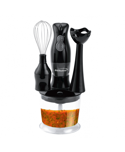 Brentwood BREHB38BK 300 Watt Hand Blender & Food Processor With Ballon Whisk (Black)