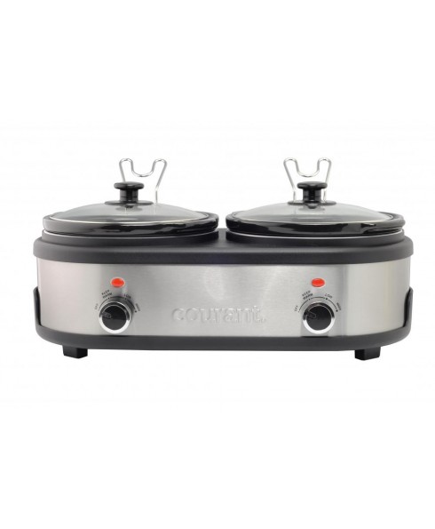 Courant 2.5 QT Double Slow Cooker -  Stainless Steel