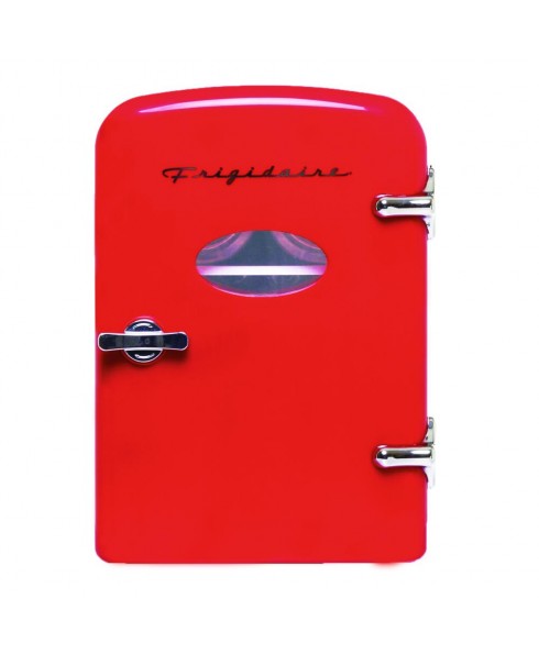 Frigidaire EFMIS129 Portable Retro 6-can Mini Fridge, Red