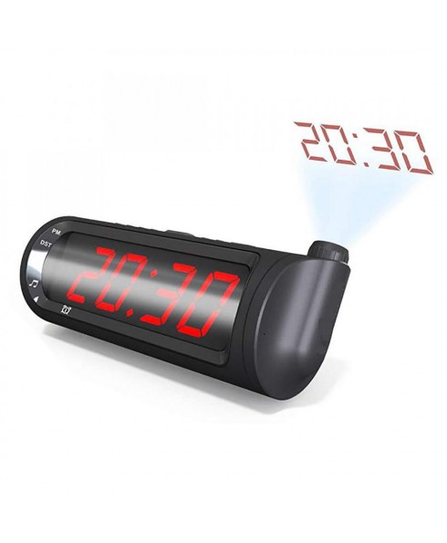 Sylvania SCR1245 1.8in Jumbo-Digit Projection Dual Alarm Clock Radio with USB Charging