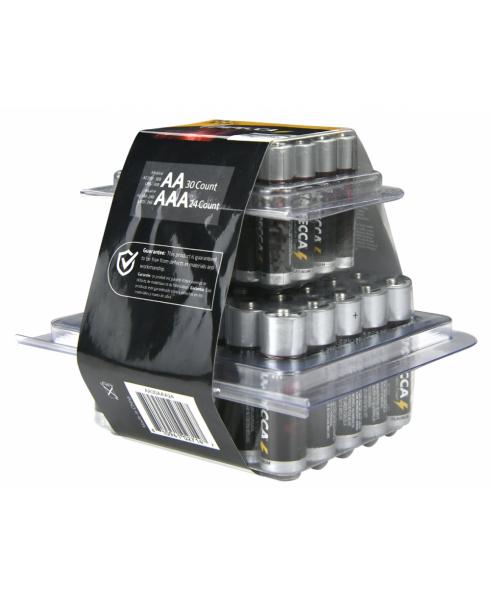 IMPECCA Alkaline AA 30 & AAA 24-Pack Platinum Batteries 