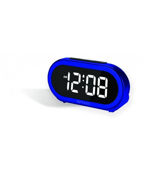 Riptunes 1.4-Inch Digital Alarm Clock w/ 5 Alarm Sounds - Blue