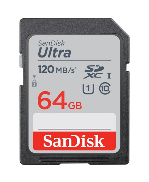 SanDisk 64GB Ultra SDXC UHS-I Memory Card - 120MB/s, C10, U1, Full HD, SD Card
