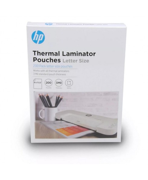 HP 200ct 3 Mil Thermal Laminator Pouches Letter Size