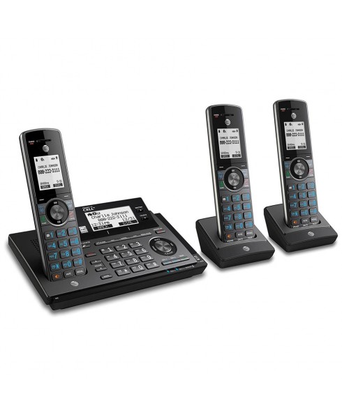AT&T 3 Handset Connect to Cell Cordless Phone Smart with Answering System