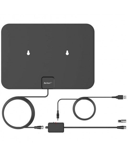 Barkan WP-AP-18-24 Ultra-Thin Amplified Indoor HDTV Antenna - Black