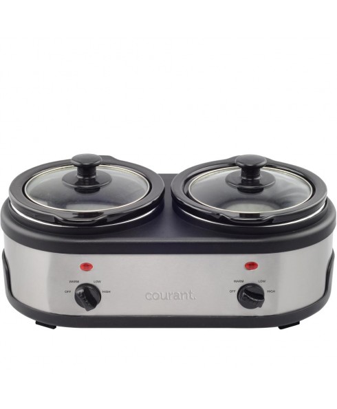 Courant 1.6-QT Double Slow Cooker - Stainless Steel