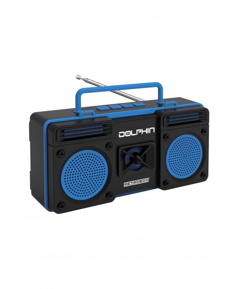 Dolphin Audio Retrobox 15W Portable Bluetooth Speaker - Blue