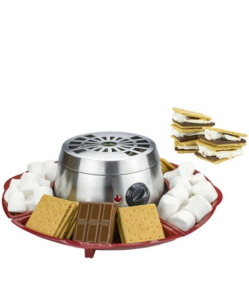 Brentwood Indoor Electric Stainless Steel S’mores Maker with 4 Trays and 4 Roasting Forks