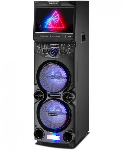 Dolphin Audio Dual 10-inch Karaoke Bluetooth Party Speaker with 15-inch Tablet