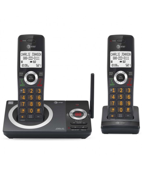 AT&T AT&T 2-Handset Expandable Cordless Phone with Unsurpassed Range, Smart Call Blocker and Answering System (CL82219)