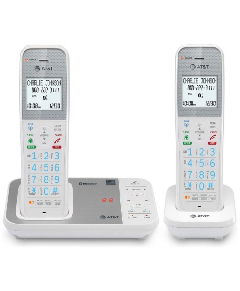 AT&T AT&T DECT 6.0 2-Handset Cordless Home Phone with Smart Call Blocker & Bluetooth Connect to Cell (DAL75211)