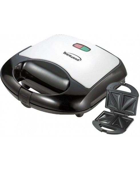 Brentwood TS-240B Sandwich Maker Brushed Stainless Steel and Black Finish