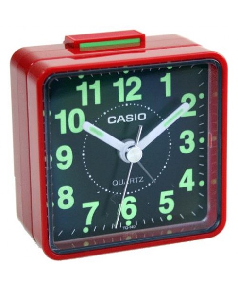 Casio TQ140 Travel Alarm Clock - Red