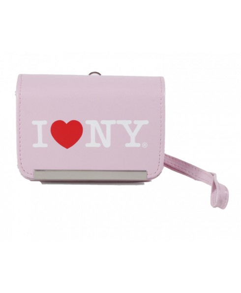 I Love NY DCS86 Compact PU Leather Digital Camera Case Pink