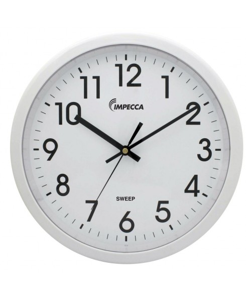 IMPECCA 12 Inch Quiet Movement Wall Clock - White